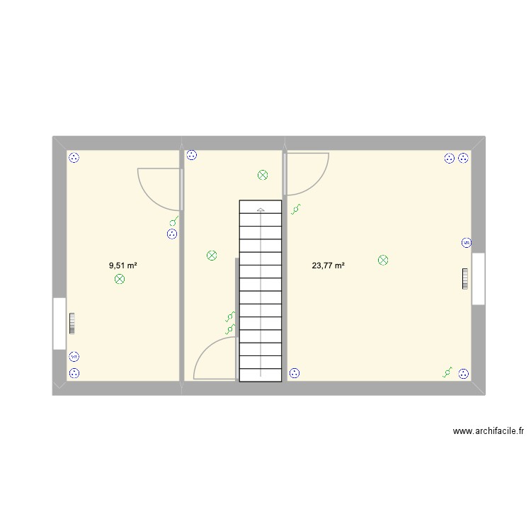 Marly Golf R+1. Plan de 2 pièces et 33 m2