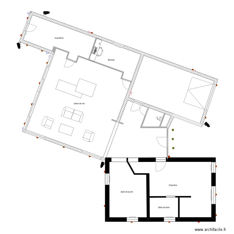 cysoing 4 exterieur. Plan de 14 pièces et 216 m2