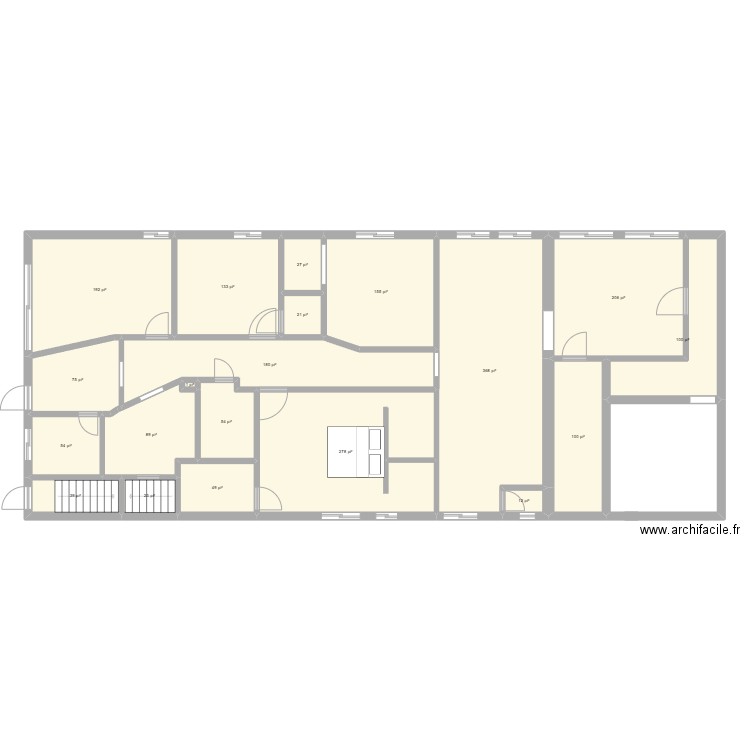 g-r henri. Plan de 20 pièces et 200 m2