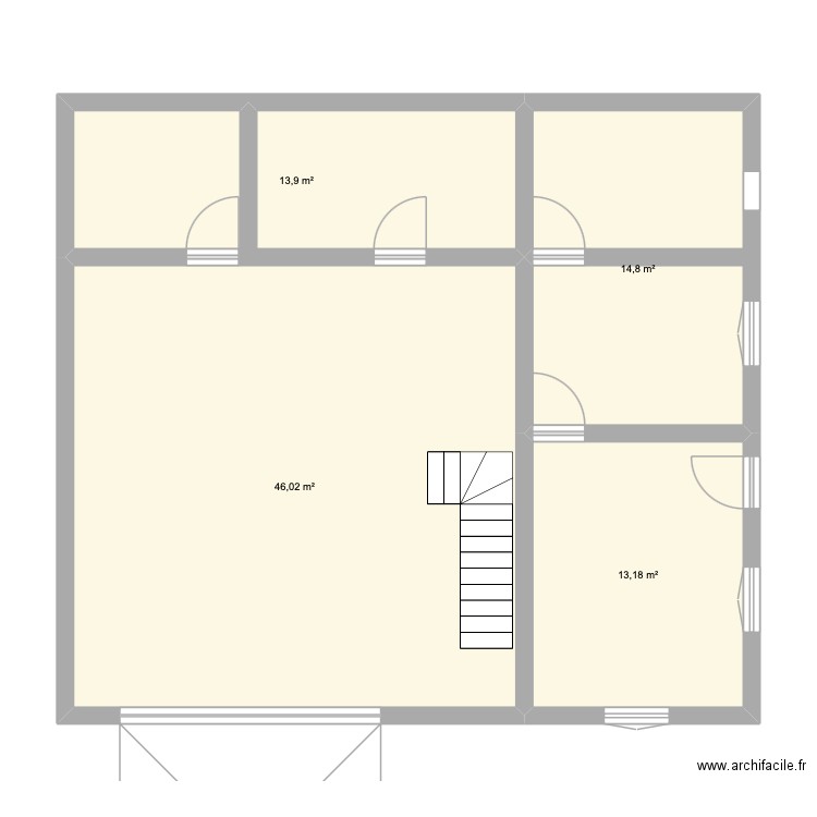 garage cros. Plan de 4 pièces et 88 m2