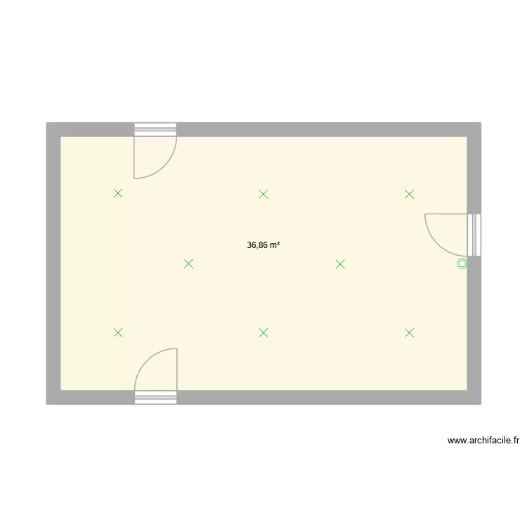 sch&eacute;ma. Plan de 1  et 37 m²