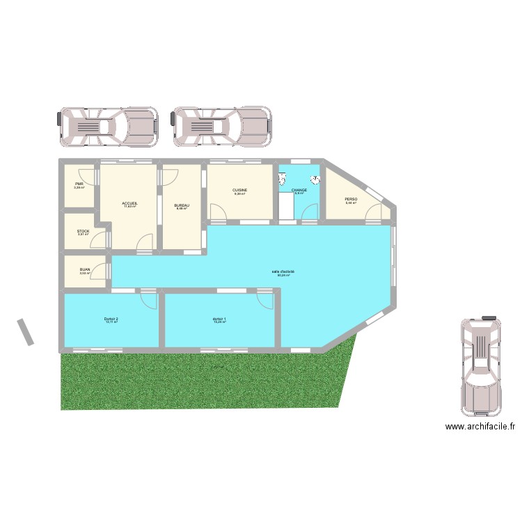 local ELODIE SAINT GALMIER. Plan de 11 pièces et 130 m2