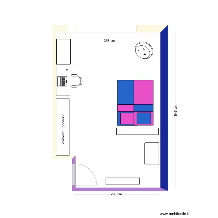 chambre sophia b. Plan de 