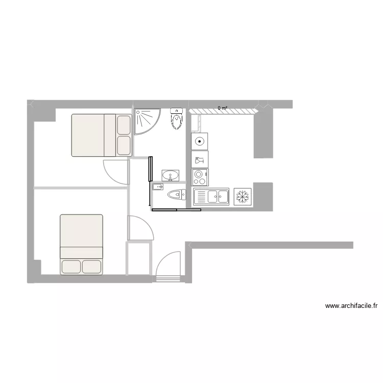 Courette1. Plan de 1 Pièce