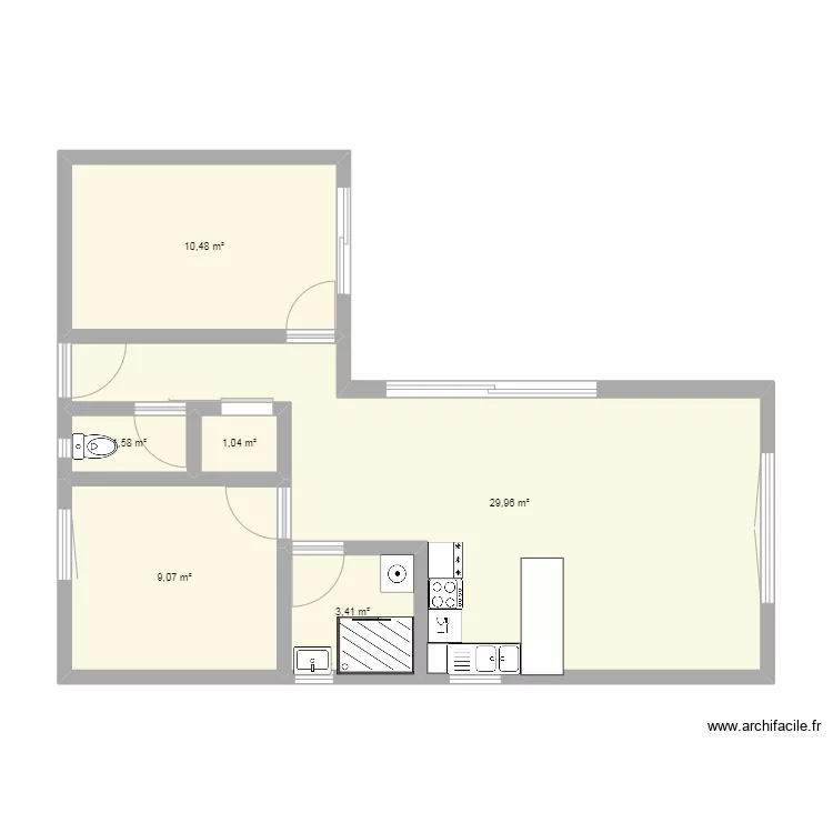 Module 60m² sans cote. Plan de Module 60m² sans cote. Plan de