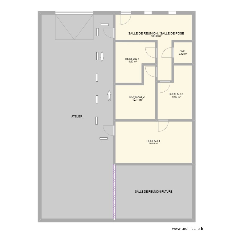 fff. Plan de 8 pièces et 185 m2