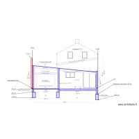 plan de coupe du terrain avec projet d'extension 2