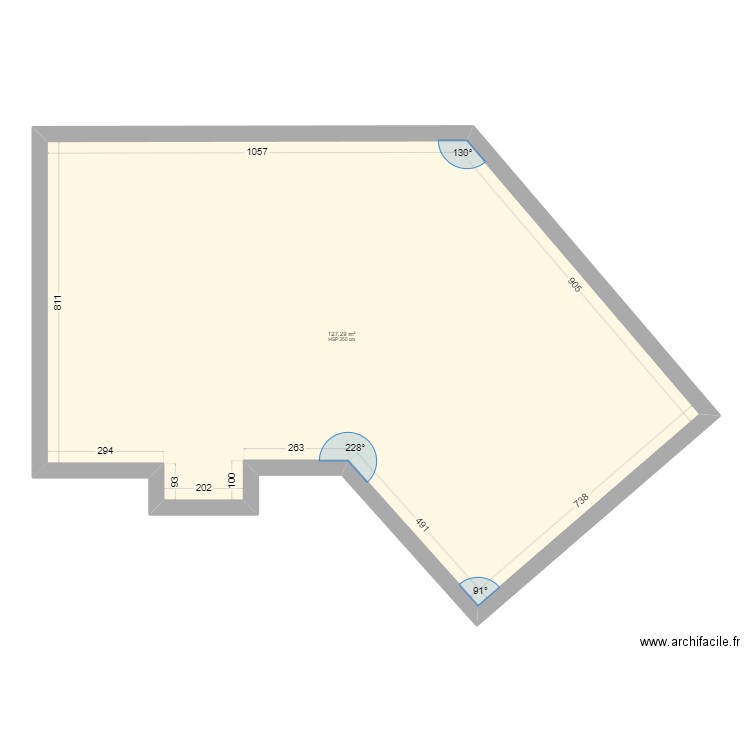 RDC Argenteuil. Plan de 1 pièce et 127 m2