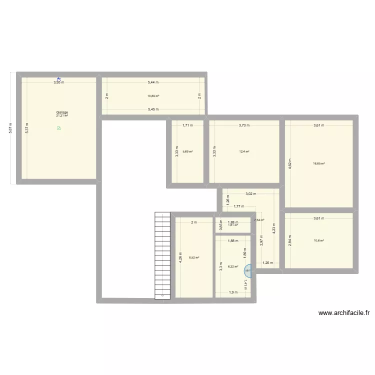ESSAI CASTRES RDC. Plan de 10  et 101 m²