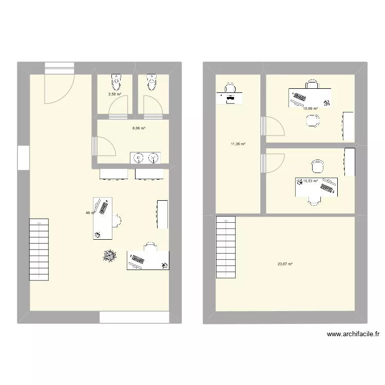 Bureaux . Plan de 