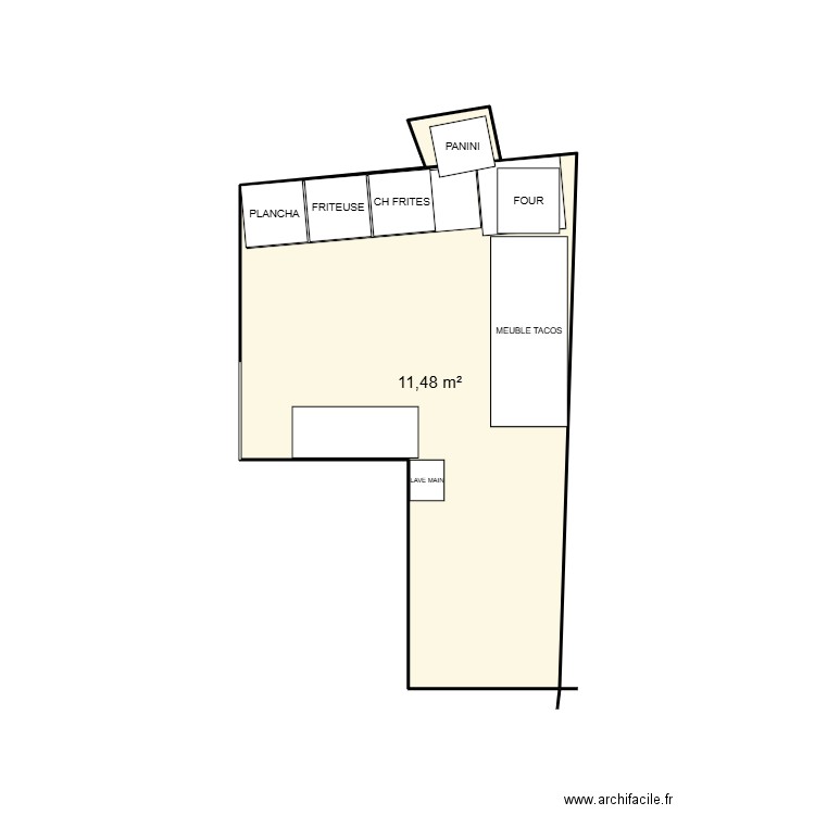ALL OULLINS. Plan de 2 pièces et 12 m2