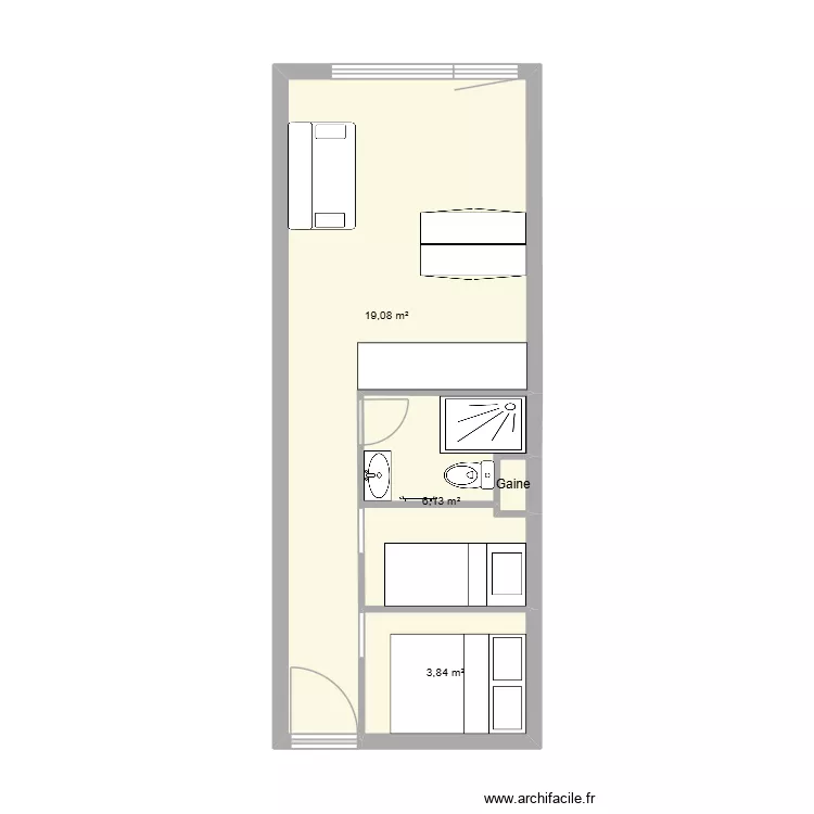 Roche Blanche 58 (5). Plan de 4  et 29 m²