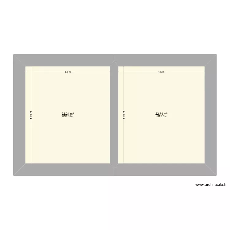 PLAN 2. Plan de 2 Pièces et 45 m²