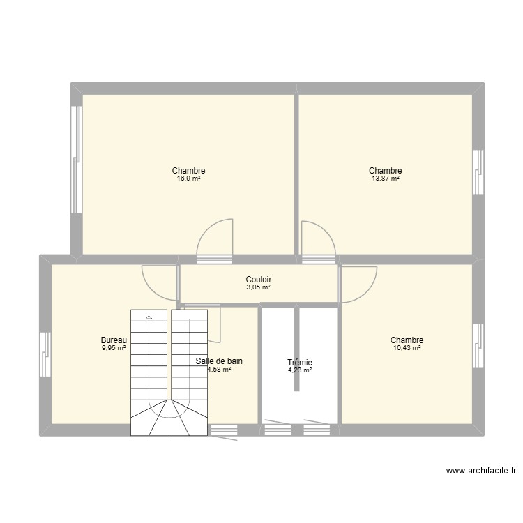 VALLET. Plan de 15 pièces et 133 m2