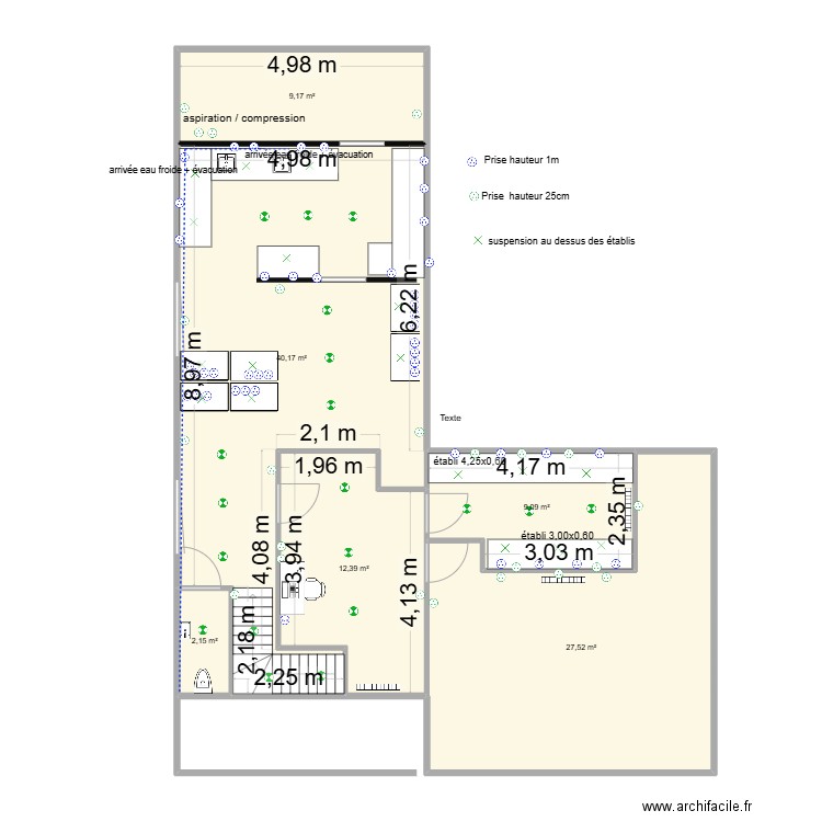 projet etage safari. Plan de 6 pièces et 101 m2