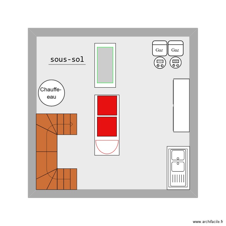 SOUS S. Plan de 1 pièce et 23 m2