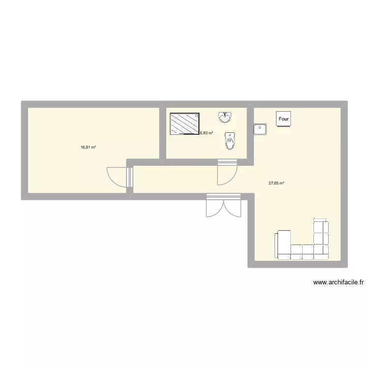 Maison Maman V2. Plan de 3  et 51 m²
