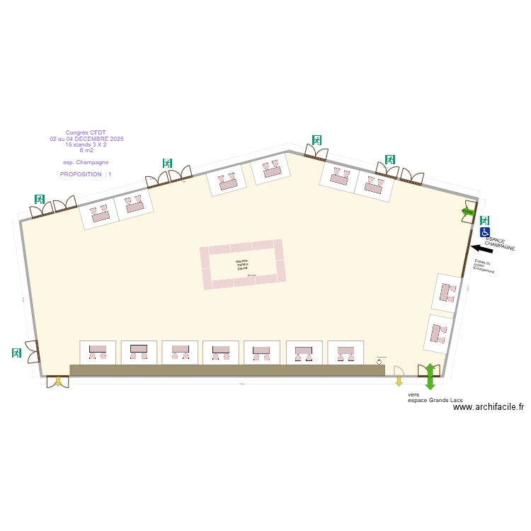 Congrès CNFPT 02 au 04 Déc  2025  espace champagne prop 1. Plan de 1 pièce et 584 m2