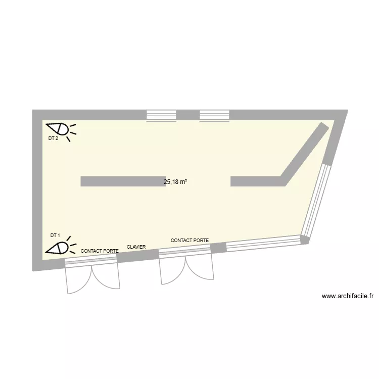PLAN ALARME RECUPERABLES. Plan de 1  et 25 m²