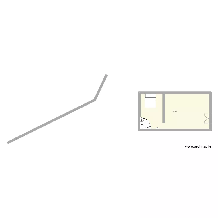 eva. Plan de 1  et 42 m²