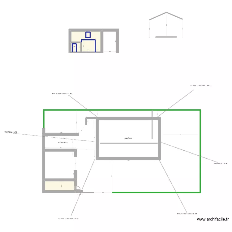 POUR DELPHINE. Plan de 5  et 57 m²