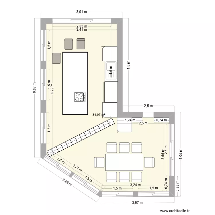 extension tré"ogat. Plan de 1 et 34 m² extension tré"ogat. Plan de 1 et 34 m²