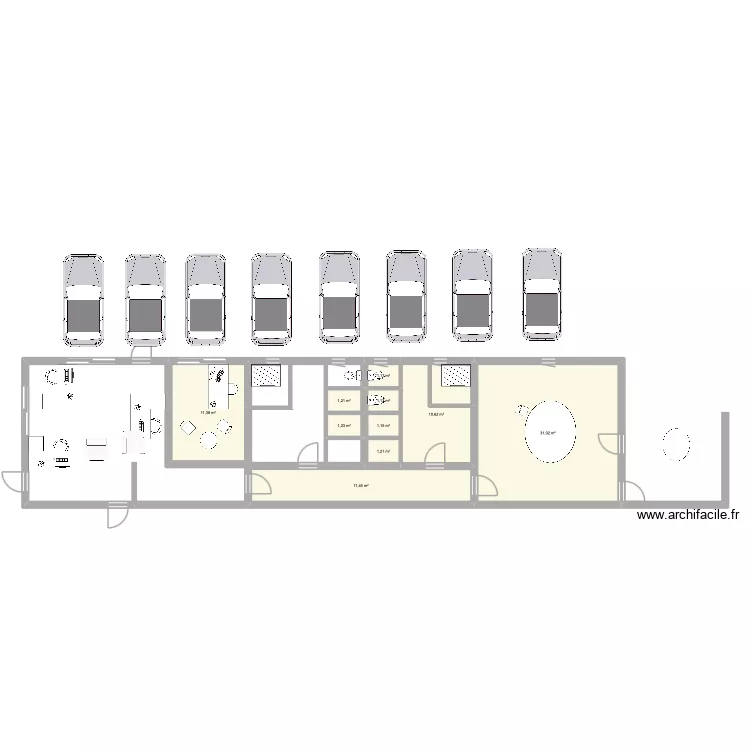 Services techniques Renovation 2. Plan de 10  et 72 m²