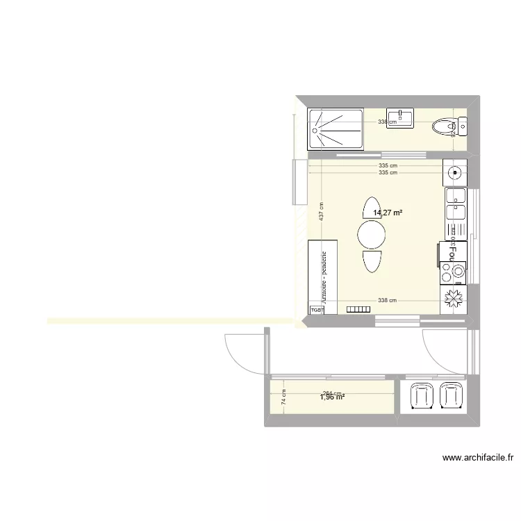 Extension 4 route des Qu&eacute;brais. Plan de 