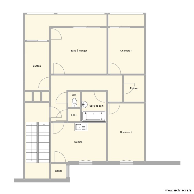 Appartement Pontaumur. Plan de 17 pièces et 94 m2