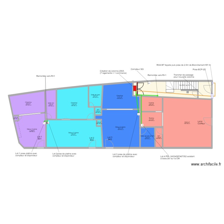 Vias Rdc. Plan de 18 pièces et 152 m2