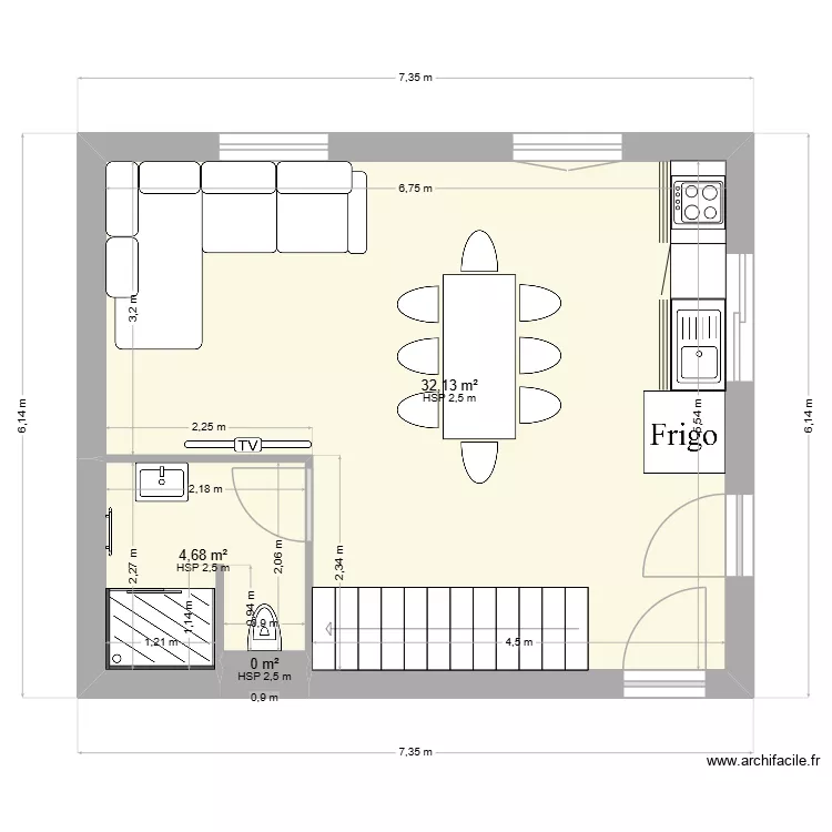 agrandissement hangars 2. Plan de 8  et 76 m²