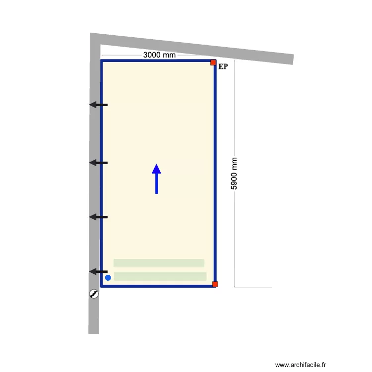 3000*5900 Steven taft. Plan de 1 et 17 m² 3000*5900 Steven taft. Plan de 1 et 17 m²