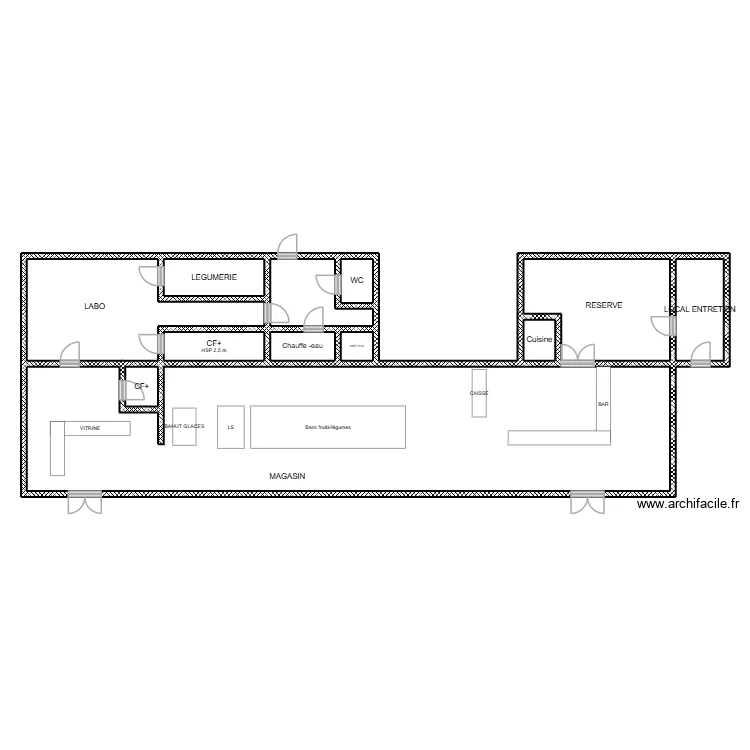 Epicerie ST Thomas. Plan de 12  et 235 m²