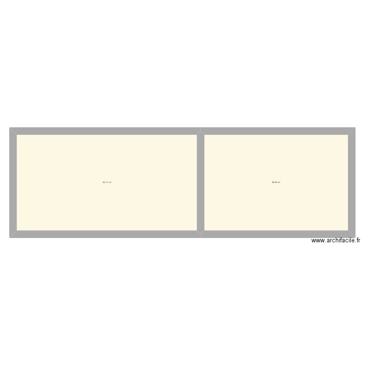 projet gergy. Plan de 2 pièces et 182 m2