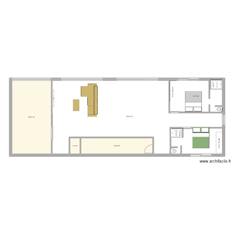 PLAN1. Plan de 5 pièces et 136 m2