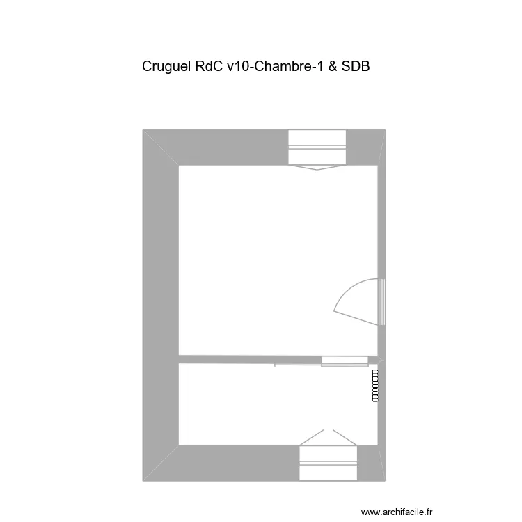 Cruguel RdC v10-SDB. Plan de 1  et 16 m²