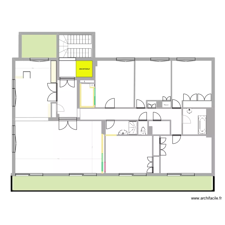Appartement Enghien peinture. Plan de 
