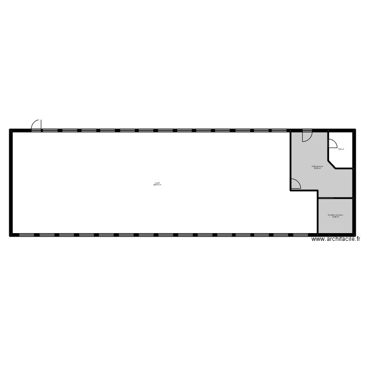 94BM1CB Existant. Plan de 4 pièces et 293 m2
