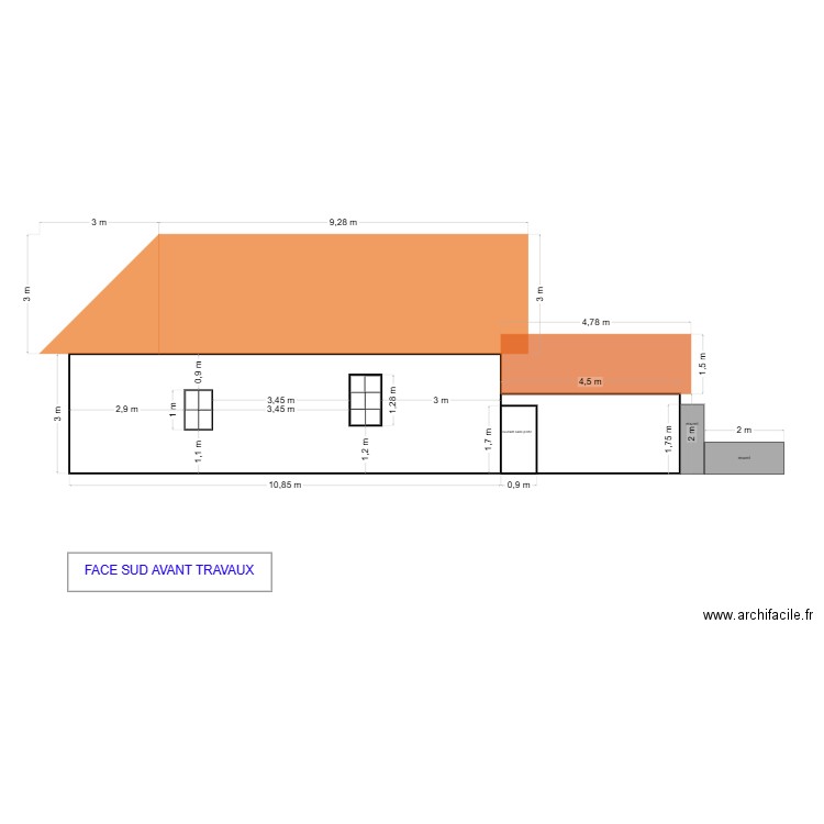 FACE SUD AVT. Plan de 0 pièce et 0 m2