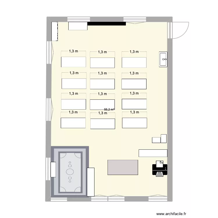 Classe 26-27. Plan de 1  et 55 m²