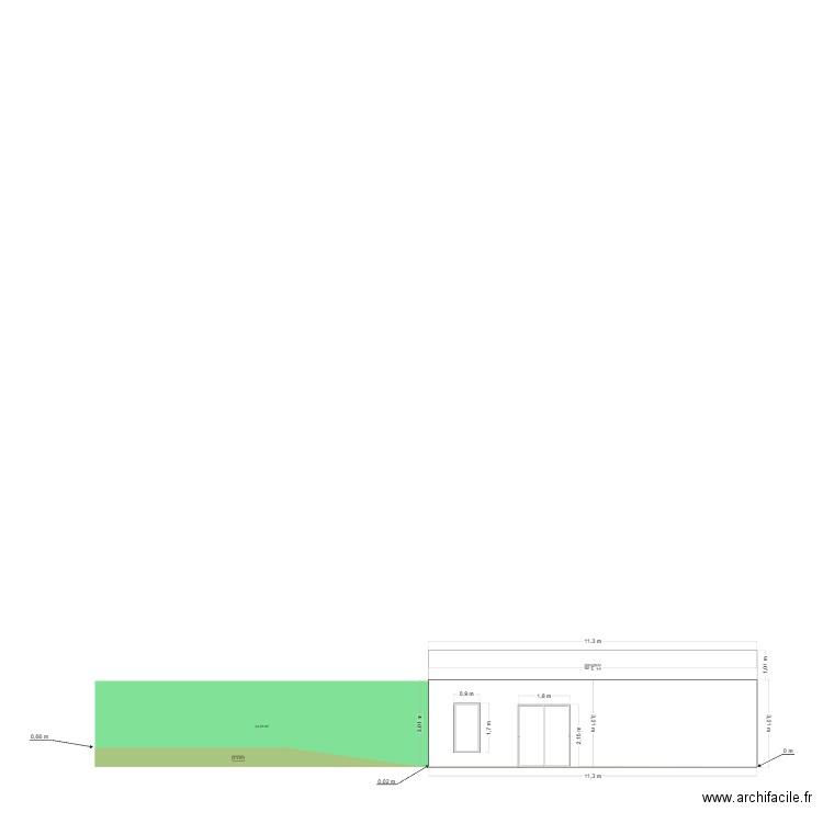 Garage façade nord. Plan de 0 pièce et 0 m2
