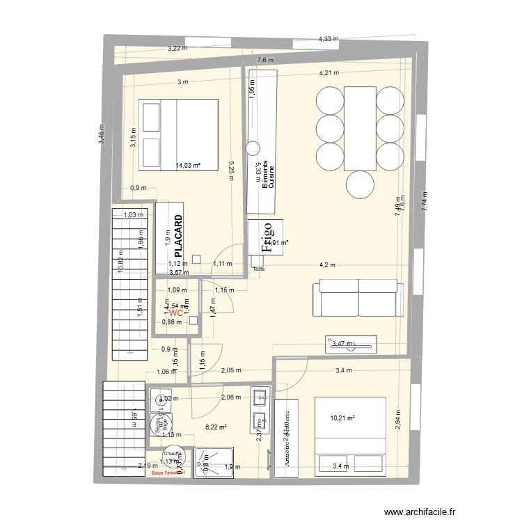 Appartement R+1 D&eacute;finitif 2. Plan de 0 pièce et 0 m2
