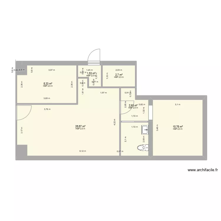 NOISY BOUTIK. Plan de 6  et 53 m²