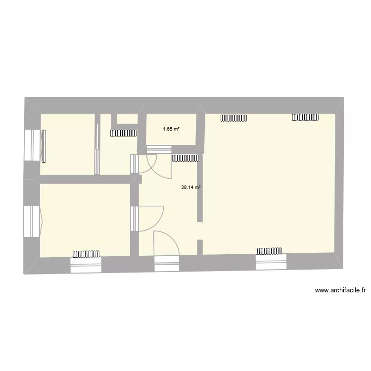 Vaucelan. Plan de 1  et 33 m²
