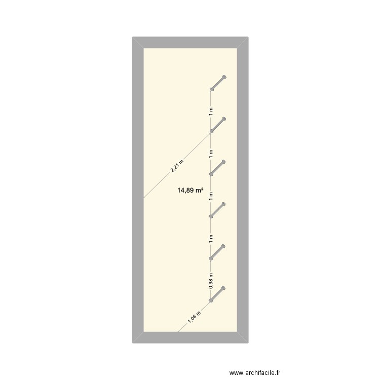 ABC. Plan de 1 pièce et 15 m2