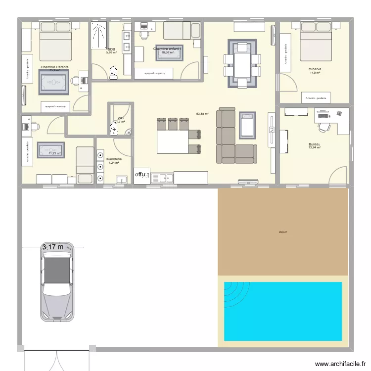 satelite 2. Plan de 9 et 132 m² satelite 2. Plan de 9 et 132 m²