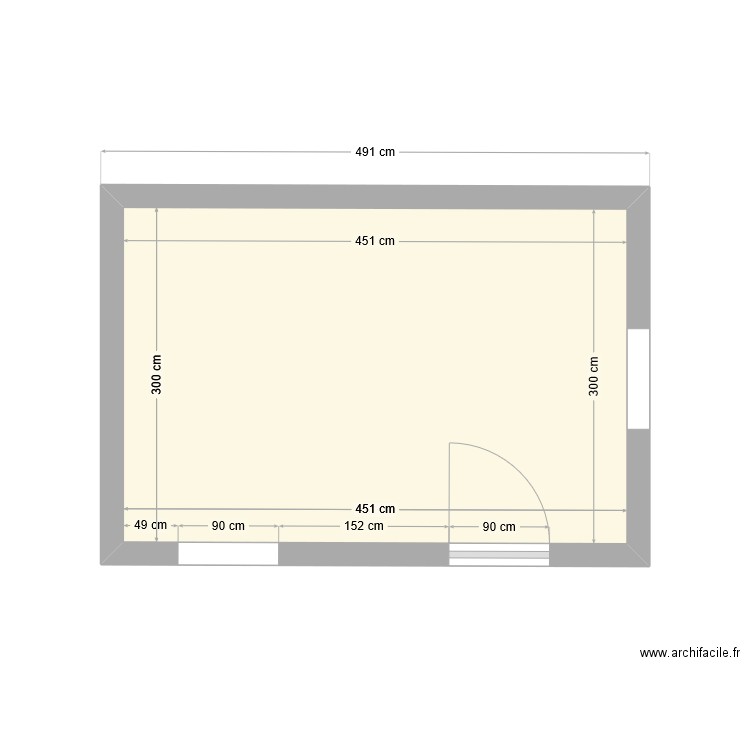 Abri jardin. Plan de 1 pièce et 14 m2