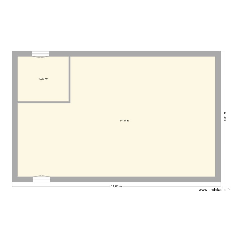 maison 2. Plan de 2 pièces et 108 m2
