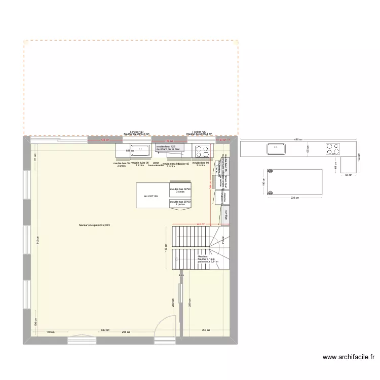 Erasme_v4_cuisine2. Plan de 8  et 131 m²