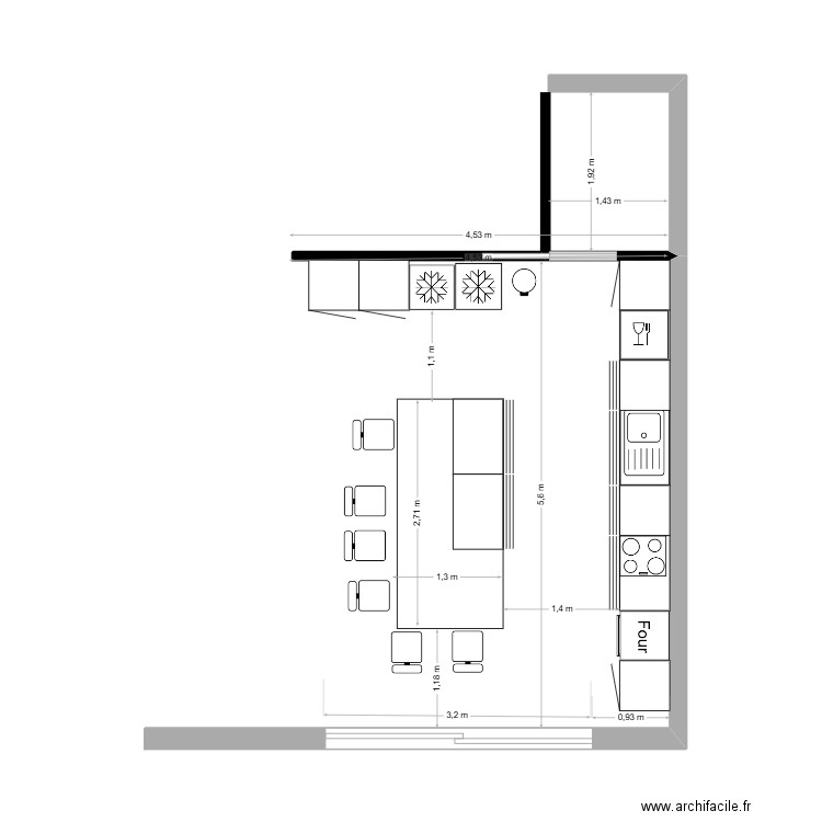 cuisine mazurier  niche. Plan de 0 pièce et 0 m2